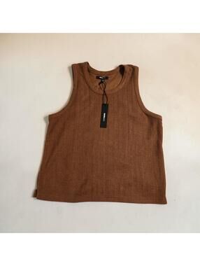 Fashion Nova Men Dean Textured Tank Top Chocolate Brown Sz XL NEW Street Wear